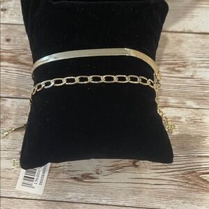 Macy's Chic‎ Gold Chain Bracelet Duo